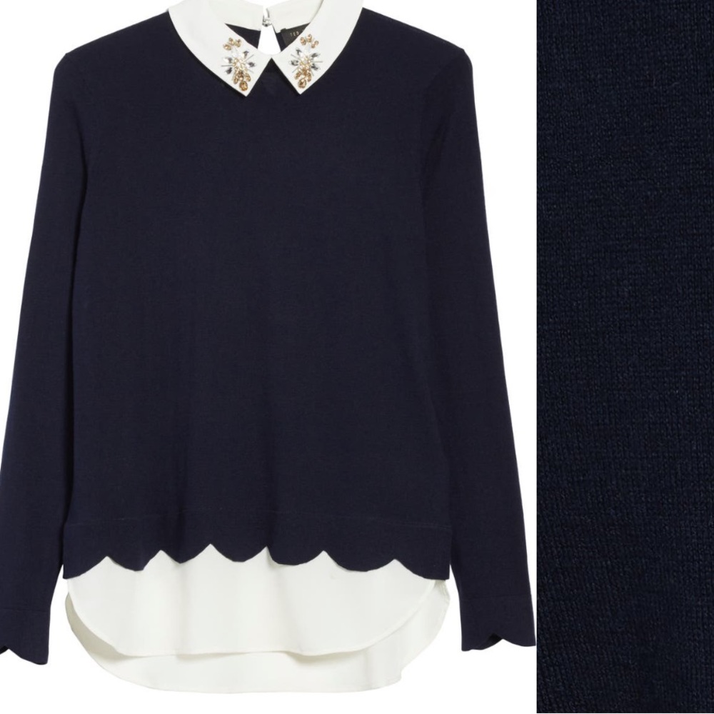 Ted Baker Suzaine embellished collar sweater Size 4UK and US Large/12